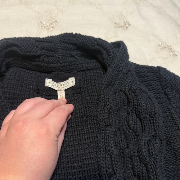 Vintage Y2K Old Navy Black Crochet Knit Crop Cardigan – Size Small - Picture 3 of 3